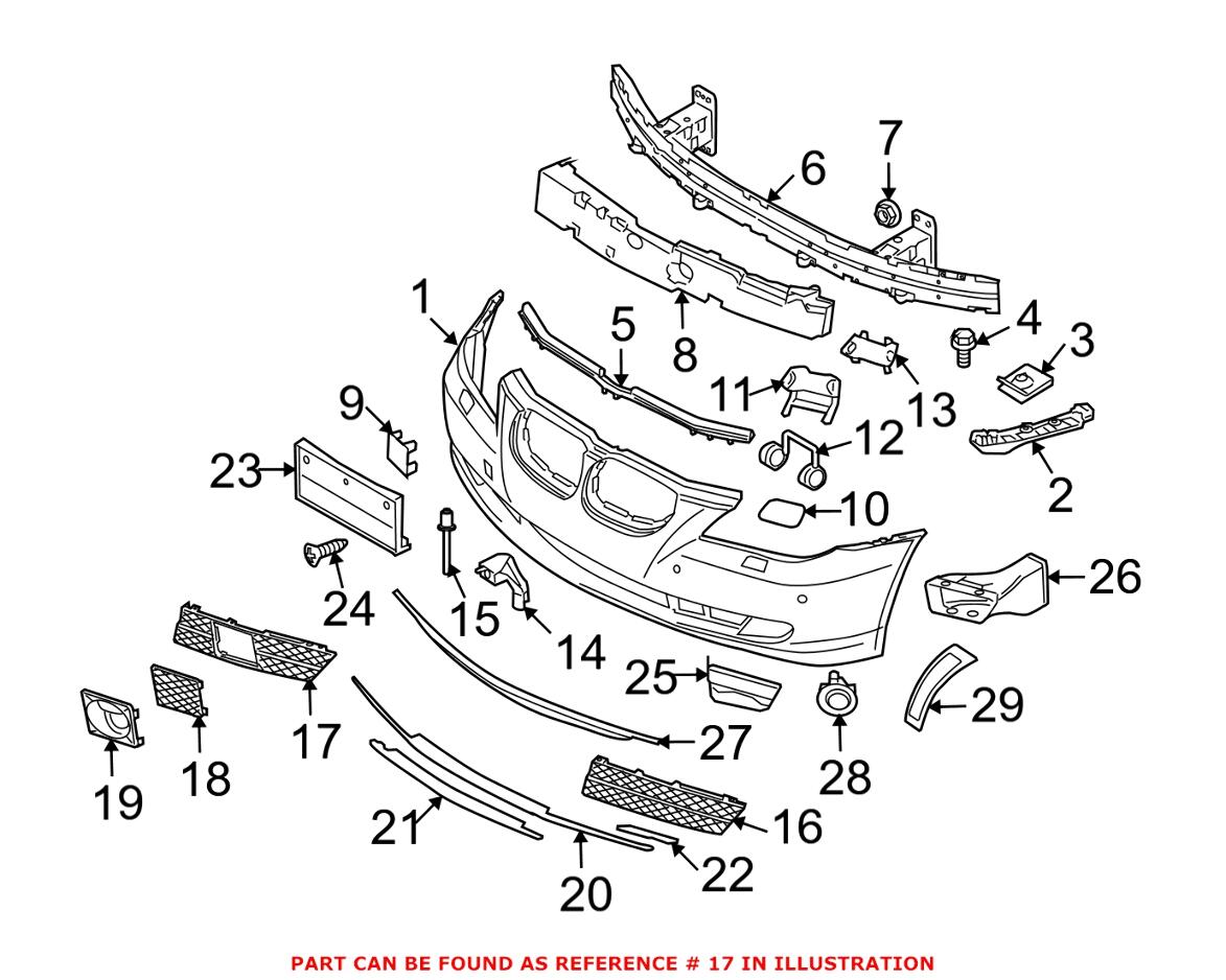 BMW Grille - Front Passenger Side Lower 51117178102